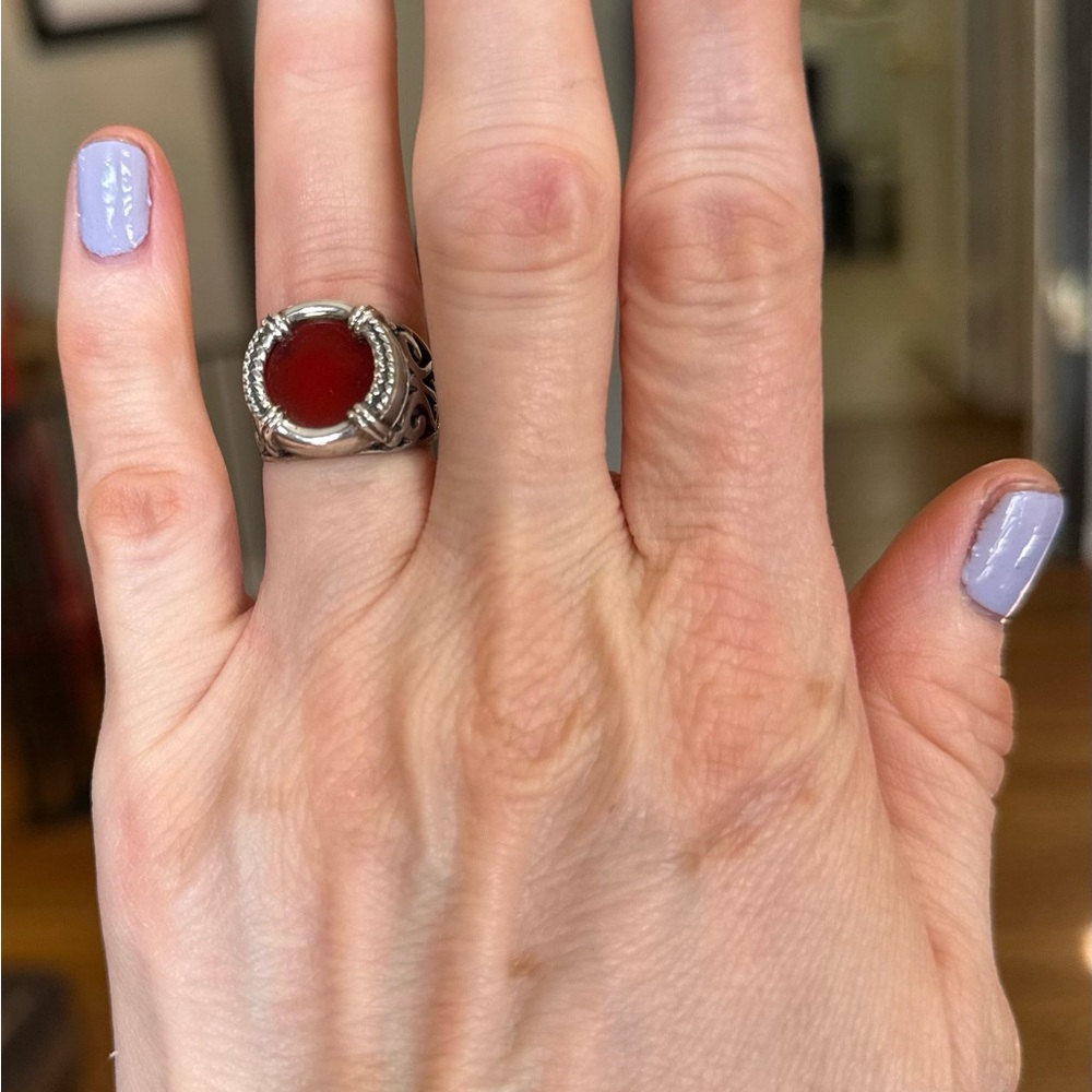Silpada Silver And Red Statement Ring - image 1